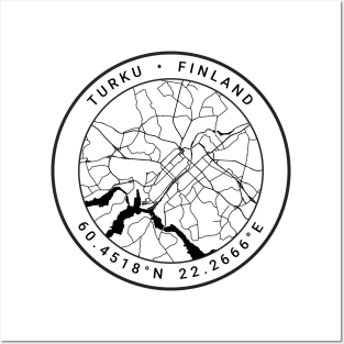 Turku Map Posters and Art